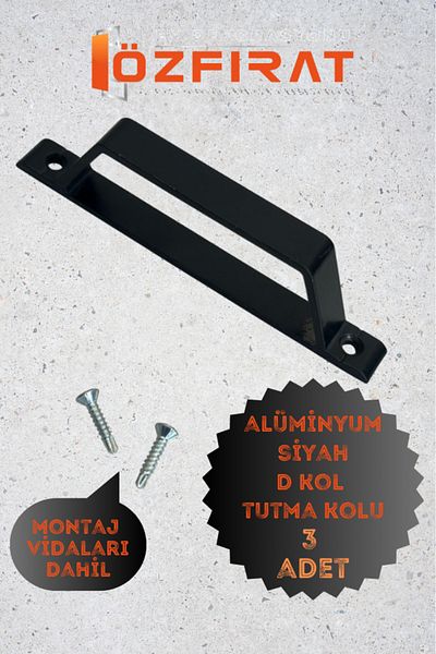 ÖZFIRAT PVC YAPI Carcasa D din aluminiu de culoare neagra / 3 buc