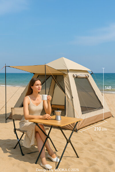 MO DOU 6 Kişilik Otomatik Kamp Çadırı – Sineklikli & 3000 mm Su Geçirmez Outdoor Çadır