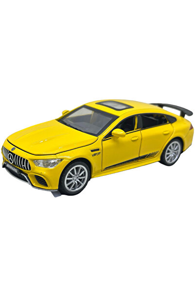JPT Macheta Mercedes GT63 AMG V8 1:32 galben, sunet, lumini, deschide usi si ...