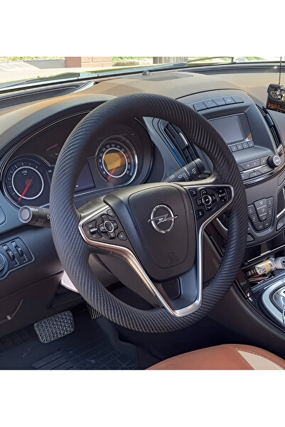 VTS DİKİŞLİ DİREKSİYON KILIFI KARBON DERİ SİYAH DİKİŞLİ OPEL INSİGNİA OPEL AS...