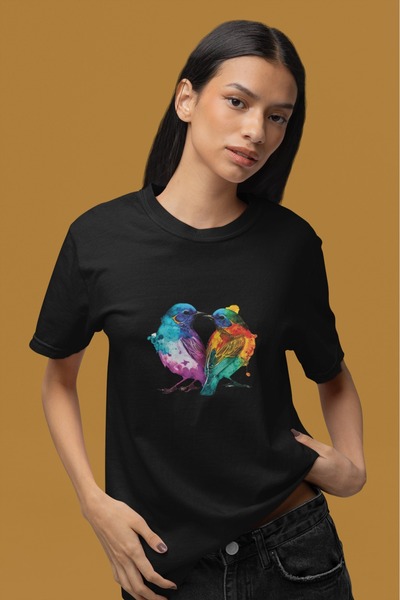 ArtYus Unisex Ανδρικό/Γυναικείο Πολύχρωμο Πουλί Πολύχρωμο με τύπωμα oversized...