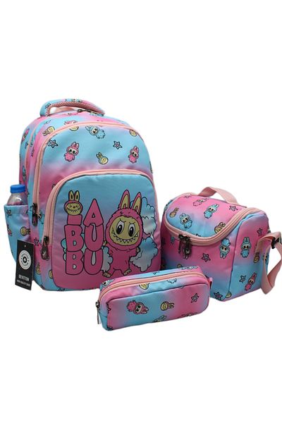 Bevitton Set de 3 ghiozdane pentru școală primară pentru fete, ghiozdan pentru școală primară, model Labubum
