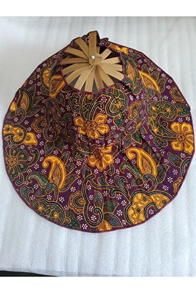 Butik Tülin Unisex Authentic Handmade Viscous Purple Mustard Flower Tie-Dye B...