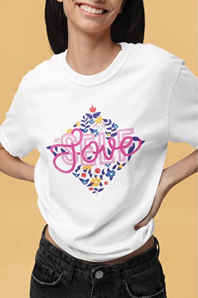 ArtYus Unisex Bărbați/Femei Self Love Colorat cu imprimeu supradimensionat bu...