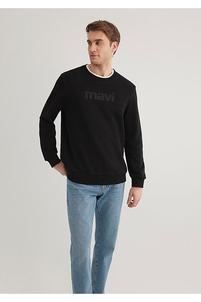 Mavi Logo Printed Black Sweatshirt 066303