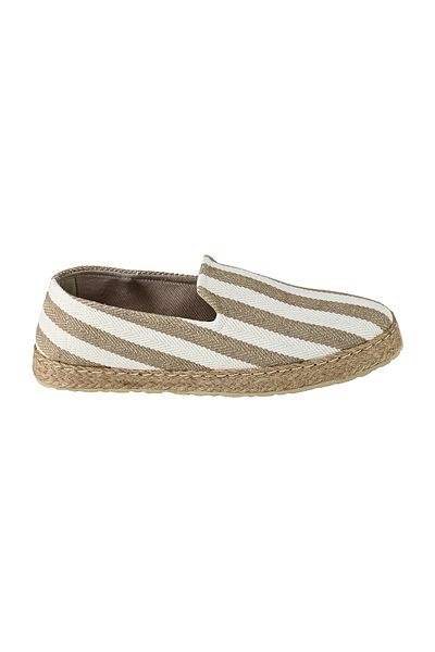 Streetfly Espadrile pentru bărbați cu dungi bej lucrate manual