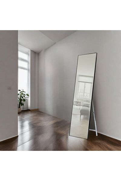 Al Saada Home Floor Mirror with Black Frame 50×160 cm