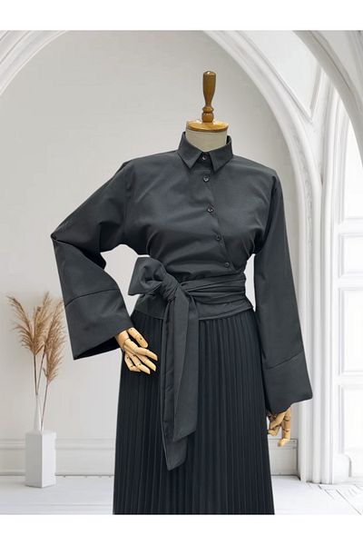BUTİK SEPETİN Crop Tie Shirt