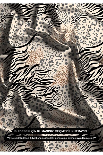 DESENİX Zebra and Leopard Mix Wild Pattern Digital Printing Fabric |   150X100Cm |   Animal Print Combination