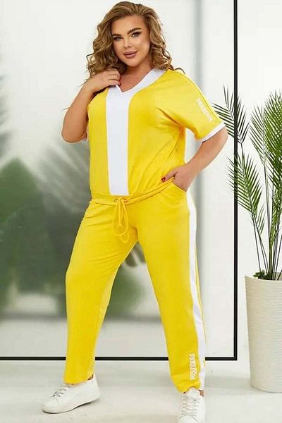 Bigsize Women's plus size tracksuit Free 8016-23 - Yellow, 5XL