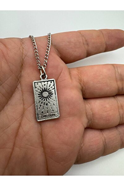 Yuchicly قلادة على شكل بطاقة التاروت الشمسية - إكسسوار روحاني ملهم للنساء وال...