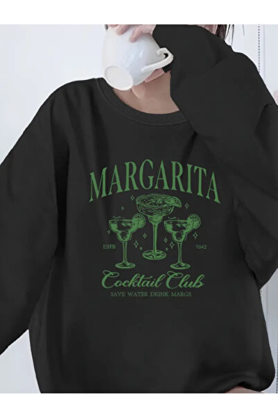 Harajuku Style Black Trend Cocktail Imprimat cu imprimeu casual, cu gât rotun...