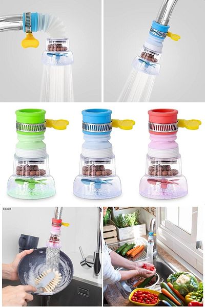 Museburan 360 Degree Rotatable Water Saving Propeller Tap End Plastic Faucet Head