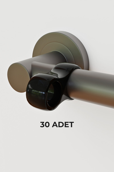 wooden lane studio Siyah 30’lu Kapı Kolu Darbe Önleyici Silikon Duvar Koruyuc...