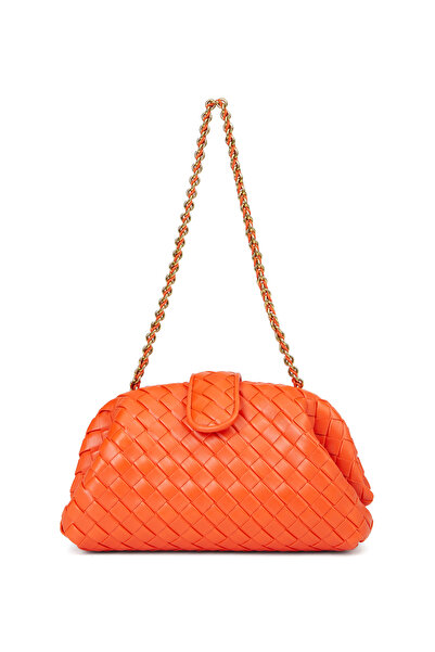 Bottega Veneta Lauren 1980 Turuncu Kadın Deri El Portföyü