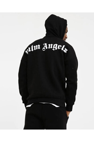 Harajuku Style Negru, cu imprimeu Palm Angels, cu 3 fire, de iarnă, oversize,...