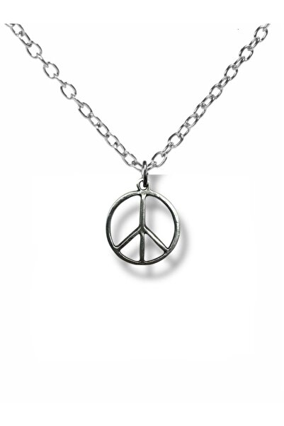 Herşey Nota قلادة على شكل رمز السلام (السلام) - إكسسوار بسيط للجنسين مطلي بال...