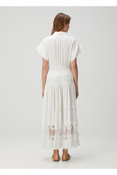 Maje Roitine Ekru Maksi Elbise