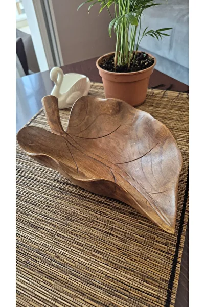 Land of Souvenir Wooden Handcrafted Leaf Shaped Decorative Bowl