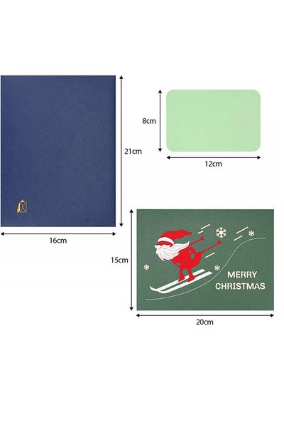 yumcute Set of 3 x 3 pieces, Christmas card, envelope and greeting card Yumcute, 15 x 20 cm, 16 x 21 cm