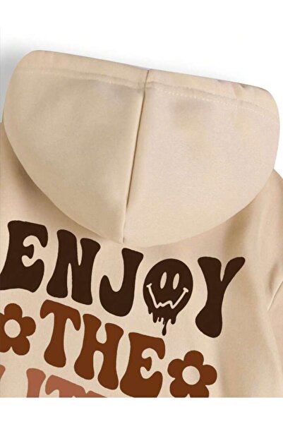 Harajuku Style Μπεζ με κουκούλα