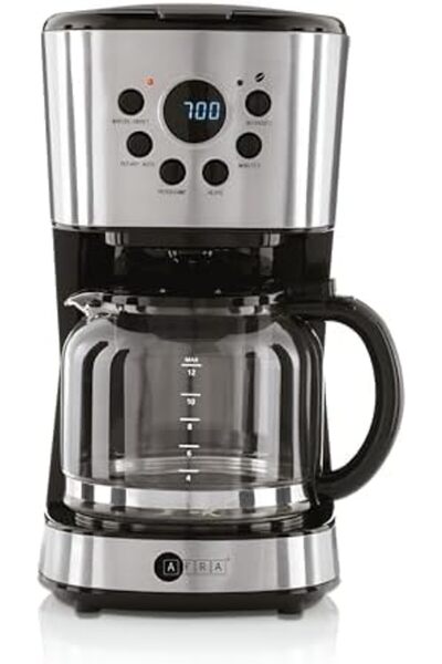 Afra Coffee Maker, 1.5L Capacity, 900W, Anti-Drip, Removable Filter Holder, Automatic Shut Off, Stai
