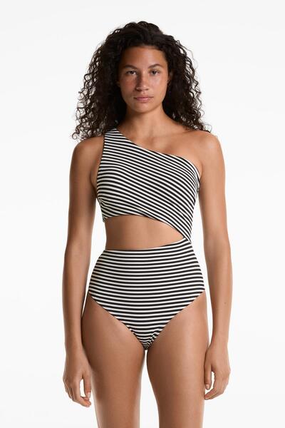 Oysho Çizgili asimetrik trikini