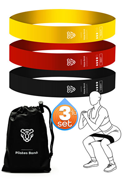 Soft Kare 3-dijelni set otpornih traka za pilates – trake sa zatvorenim kraje...