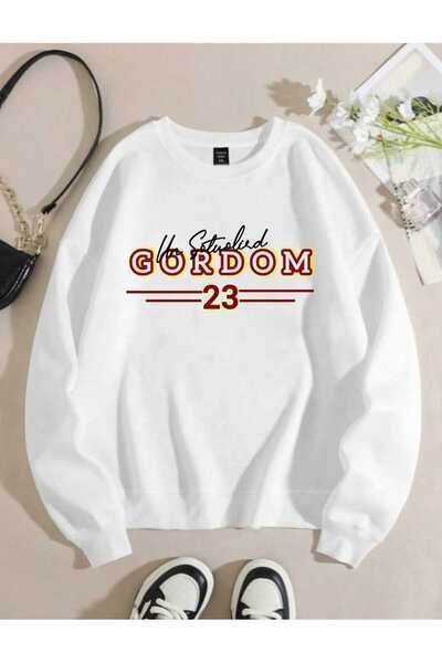 Harajuku Style Imprimat alb, oversize, unisex, gros, de iarnă