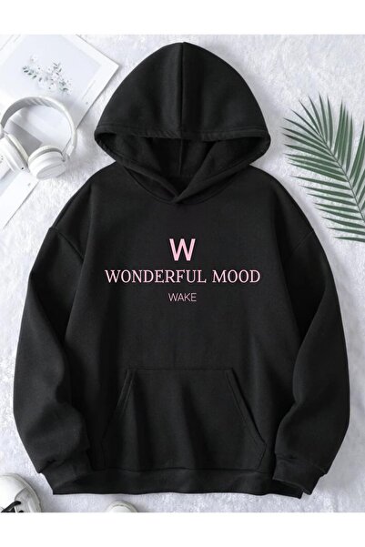 Harajuku Style Μαύρο με στάμπα Oversize Unisex Χοντρό Χειμερινό