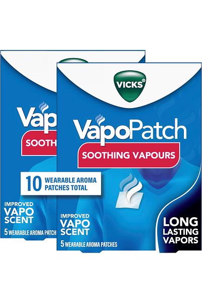 Vicks فابو باتش، رقعة عطرية سهلة الارتداء، خالية من الفوضى، أبخرة مهدئة ومريحة بدون أدوية