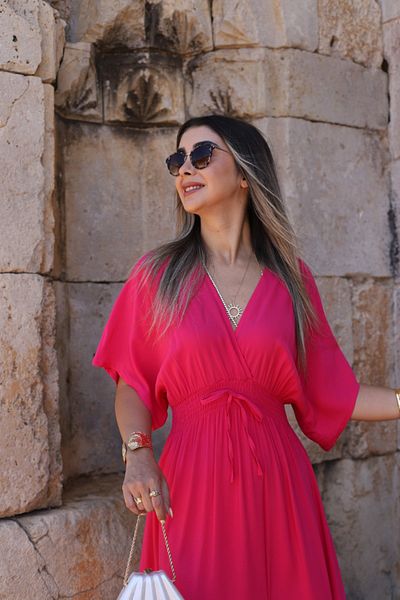 bytugcekaya Rochie roz cu talie elastică