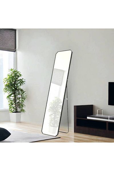 Al Saada Home Floor Mirror with Black Frame 50×160 cm