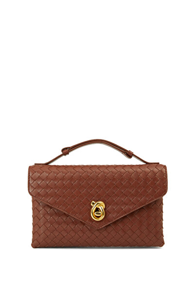 Bottega Veneta Knot Kahverengi Örgü Dokulu Kadın Deri Çanta
