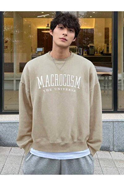 Harajuku Style Μπεζ εμπριμέ υπερμεγέθη unisex