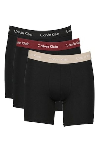 Calvin Klein , Set de boxeri cu logo - 3 perechi, Visiniu, Negru stins, Bej deschis, M