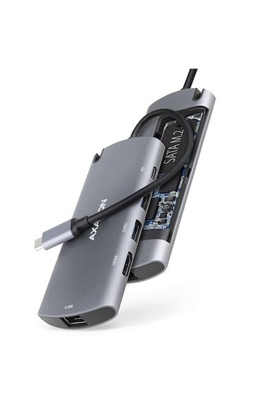 Axagon Hub USB HMC-6M2 Combo 6in1, Cablu USB-C