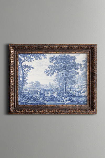 epiqart İtalyan Manzarası - Vintage Desenli Çerçeve