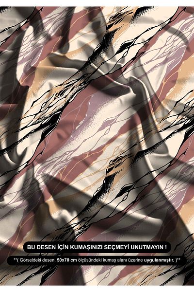 DESENİX Abstract Tie Dye Patterned Digital Printing Fabric |   150X100Cm |   2 Color Options |   Artistic Modern Design