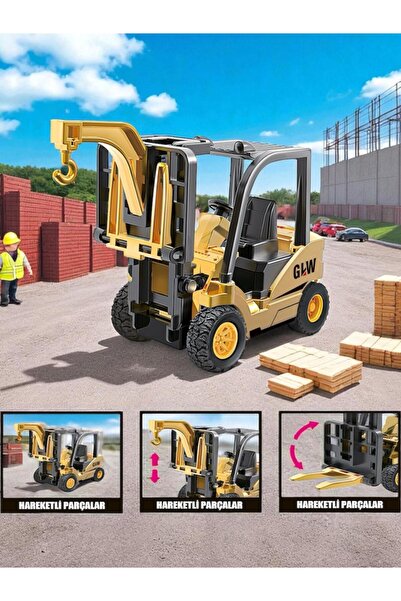 BYCEGU 96351 SÜRTMELİ METAL OYUNCAK İNŞAAT ARACI FORKLİFT BİR ADETTİR
