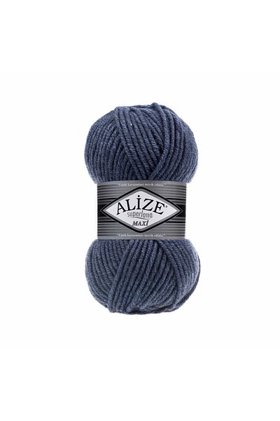 Alize Superlana Maxi Hand Knitting Yarn 100g – 75% Acrylic 25% Wool – Color No: 203 - Denim Melange