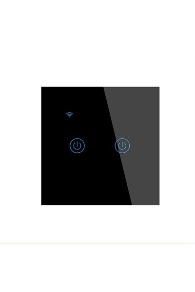 OEM Întrerupător inteligent, Wi-Fi, 10A, 2 canale, sticlă securizată, Tuya, Smart Life, compatibil cu Amazon Alexa/Goog