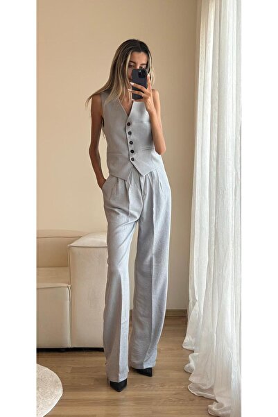 MODA Gray Vest Trousers Set