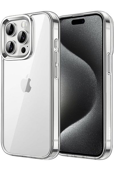 SUMAKA غطاء سيليكون شفاف رفيع لجهاز iPhone 15 Pro Max - غطاء هاتف شفاف ومرن وواقي