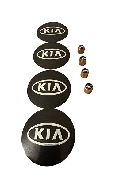 GARDENAUTO Kia logo aluminum material 4 piece wheel hub and 4 piece metal val...