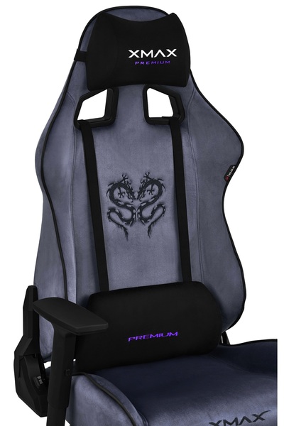 XMAX / Rio Plus Balerion Terletmez Kadife Kumaş Antrasit Gaming Oyuncu Koltuğu / 120 Kg Taşır