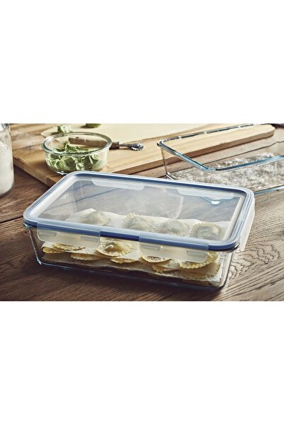 IKEA QUİCK Dikdörtgen Saklama Kabı 32x21x9 Cm Sızdırmaz Kapaklı Şeffaf Saklam...