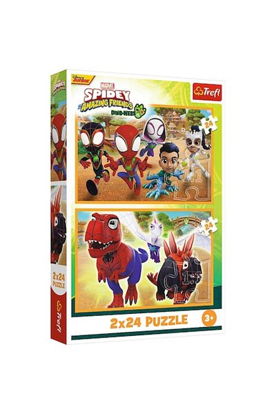 Trefl Puzzle for Children with 2 x 24 Pieces - Spidey and Dinosaurs