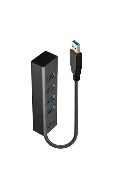 LİNDY Hub cu 4 porturi, Lindy, USB 3.0, Negru