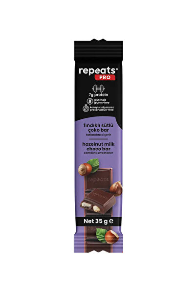 Repeats Pro Yüksek Proteinli Fındıklı Sütlü Çoko Bar 35gr